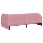 vidaXL Cadre de lit d'angle Rose 100 cm x 200 cm tissu
