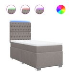 vidaXL Sommier à lattes de lit avec matelas Taupe 80x200 cm Tissu