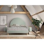 Lit Moon 140x200cm Vert avec pouf