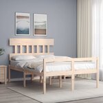 vidaXL Lit pour personne âgée et tête de lit 140x190 cm bois massif