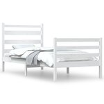 vidaXL Cadre de lit Bois de pin massif 100x200 cm blanc