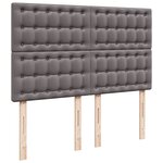 vidaXL Sommier à lattes de lit avec matelas Gris 140x200 cm Similicuir
