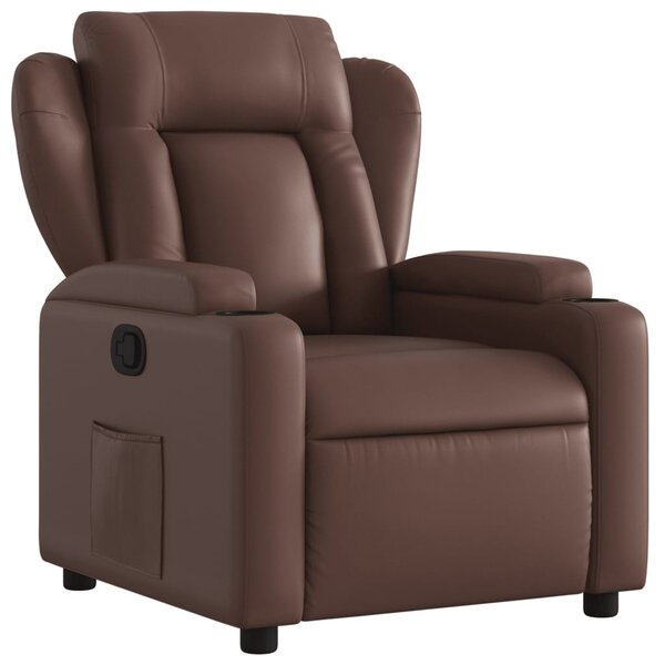 vidaXL Fauteuil inclinable Marron Similicuir
