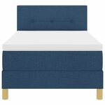 vidaXL Lit boxspring avec matelas avec matelas Bleu 90 x 200 cm tissu