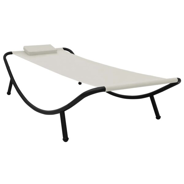 vidaXL Lit de jardin crème 200x90 cm acier