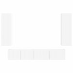 vidaXL Ensemble meuble TV Montage mural 3 Pièces Blanc Bois d'ingénierie