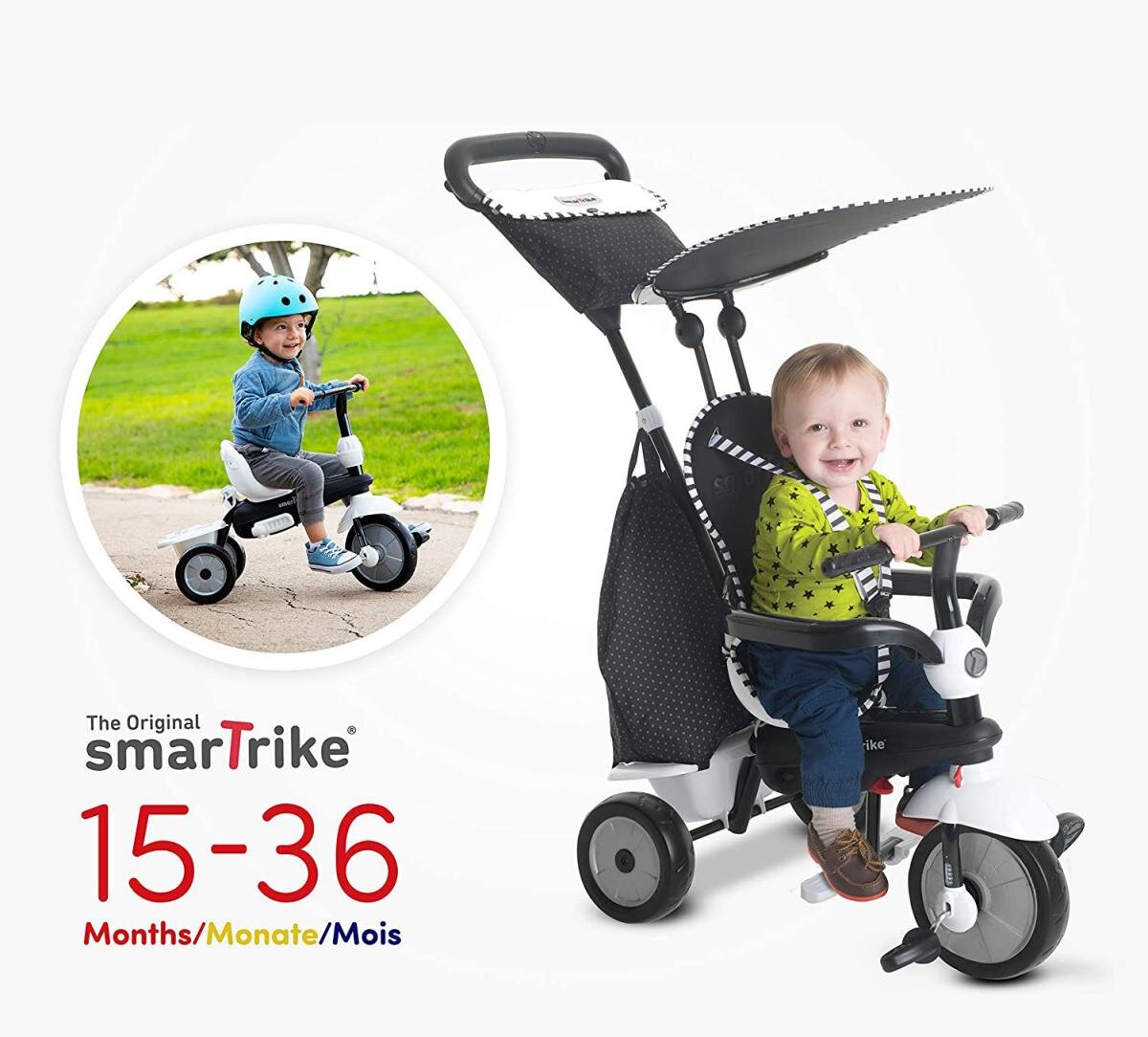 Tricycle Glow blanc noir La Poste