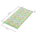 vidaXL Banc de jardin et coussin à motif de feuilles 112cm Teck massif