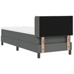 vidaXL Lit boxspring avec matelas avec matelas Gris foncé 80 x 200 cm