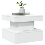 vidaXL Table basse avec lumières LED blanc 50x50x40 cm