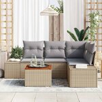 vidaXL Ensemble de canapé de jardin 5 Pièces beige et gris clair