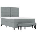 vidaXL Lit à ressorts avec matelas Gris clair 140 x 190 cm tissu