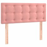 vidaXL Sommier à lattes de lit et matelas LED rose 120x190 cm velours