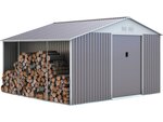 Abri de jardin métal "Dallas" 12 99 m² avec abri bûche