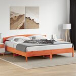 vidaXL Cadre de lit sans matelas cire marron 200x200cm bois pin massif