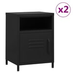vidaXL Tables de chevet 2 Pièces Noir 35x35x51 cm Acier
