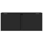 vidaXL Meuble TV mural avec lumières LED noir 80x31x35 cm