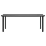 vidaXL Ensemble à manger de jardin 9Pièces noir poly rotin verre