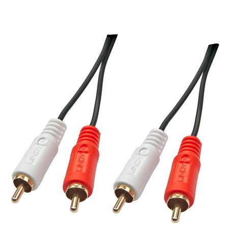 Lindy 35662 câble audio 3 m 2 x rca noir  rouge  blanc