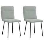 vidaXL Chaises à manger lot de 2 Gris clair Velours