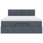 vidaXL Cadre de lit ottoman avec matelas gris foncé 140x200 cm velours
