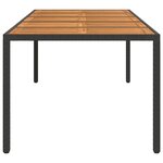 vidaXL Table de Jardin Noir polyrotin