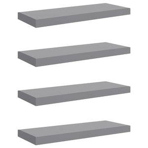 vidaXL Étagères murales flottantes 4 Pièces Gris 60x23 5x3 8 cm MDF