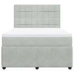 vidaXL Sommier à lattes de lit et matelas Gris clair 160x200cm Velours