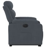 vidaXL Fauteuil inclinable électrique gris foncé velours