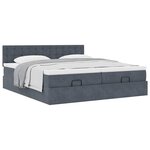 vidaXL Cadre de lit ottoman avec matelas gris foncé 200x200 cm velours