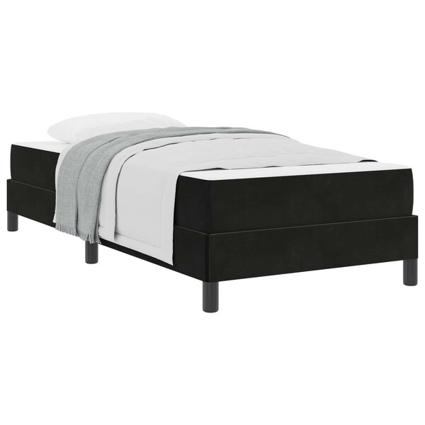 vidaXL Lit à ressorts avec matelas Noir 90 x 190 cm tissu