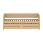 Flexa WHITE Banquette-lit 90 x 200 cm avec dossier Lit gigogne et 2 tiroirs Beige sable