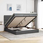 VidaXL Cadre de lit ottoman avec matelas gris foncé 160x200cm tissu