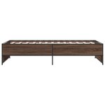 vidaXL Cadre de lit chêne marron 100x200 cm bois d'ingénierie et métal