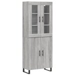 vidaXL Buffet haut Sonoma gris 69 5x34x180 cm Bois d'ingénierie