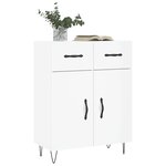 vidaXL Buffet Blanc brillant 69 5x34x90 cm Bois d'ingénierie