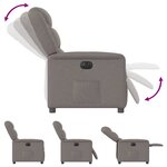 vidaXL Fauteuil inclinable électrique Taupe Tissu