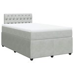 vidaXL Sommier à lattes de lit et matelas Gris clair 120x200cm Velours