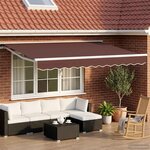 vidaXL Auvent rétractable électrique Marron et blanc 3 5 x 2 5 m