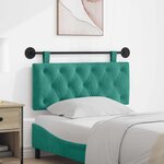 vidaXL Tête de lit suspendue Avec lumière LED Turquoise Velours