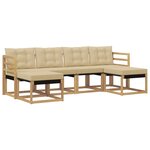 vidaXL Ensemble de canapés d'extérieur 6 pc Blanc et Beige