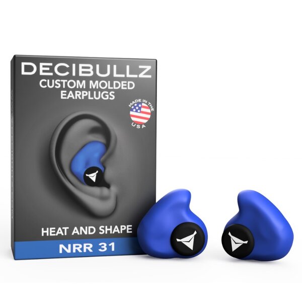 Bouchons d'oreilles moulés sur-mesure decibullz - bleu