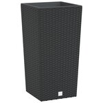 vidaXL Jardinière et intérieur amovible anthracite 11/26 5 L rotin PP