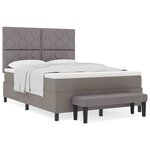 vidaXL Lit à ressorts avec matelas Taupe 140 x 190 cm tissu