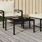 vidaXL Table basse de jardin noir 60x60x35 cm acier