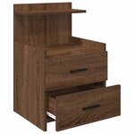 vidaXL Table de chevet avec 2 tiroirs Chêne brun 40 x 36 5 x 62 cm