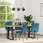 vidaXL Chaises à manger lot de 4 Bleu Velours