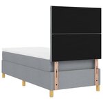 vidaXL Lit à ressorts avec matelas Gris clair 100 x 200 cm tissu