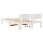 vidaXL Cadre de lit Blanc 135 x 190 cm Bois de pin massif