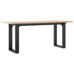 vidaXL Table basse cadre en O 110x40x45 cm bois de pin massif et acier